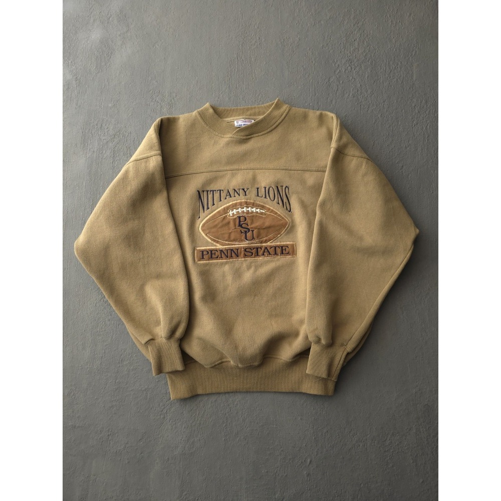Vintage 90s Y2K Penn State Nittany Lions Brown Crewneck Sweatshirt L